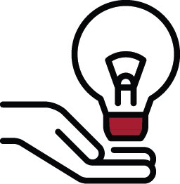 Hand holding light bulb.